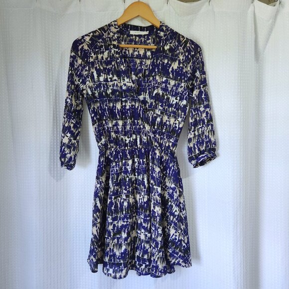 Women's Dress Size XS Long Sleeve V-Neck Faux Wrap Lined Dress - Picture 1 of 12